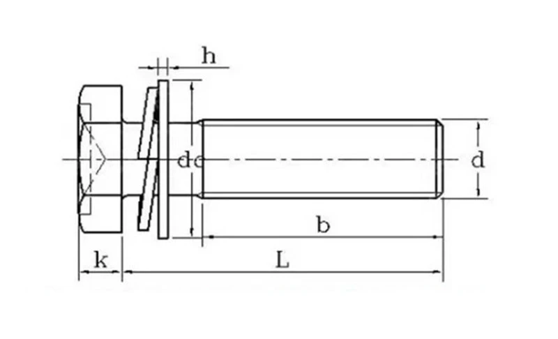 hex head screw with flat split lock washer 1